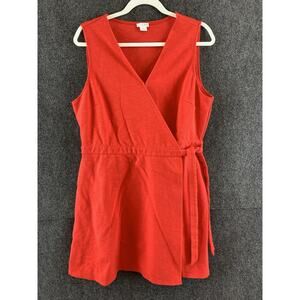 J. Crew Factory Sleeveless Wrap Mini Dress in Red